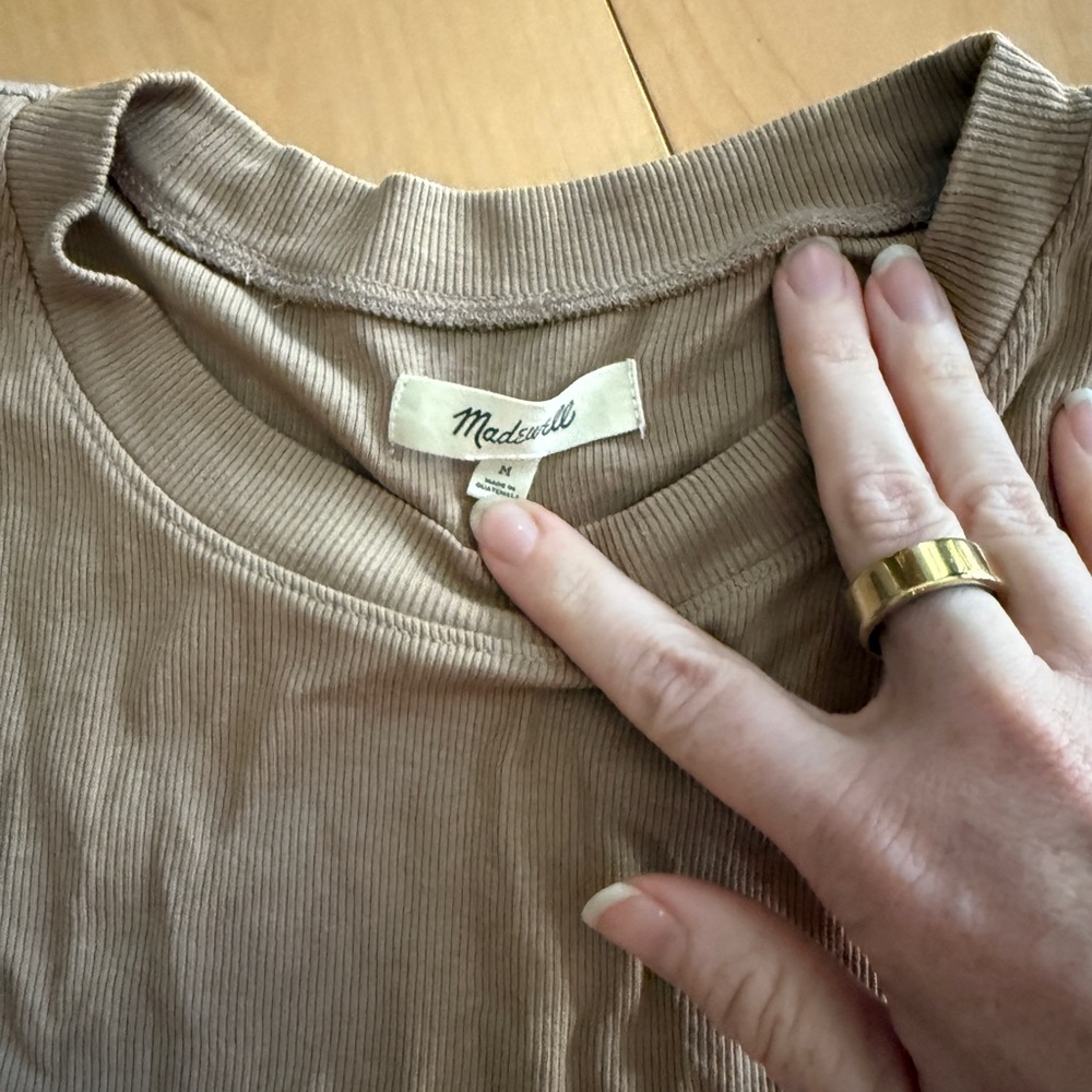 Madewell Women's Beige Ribbed Tee